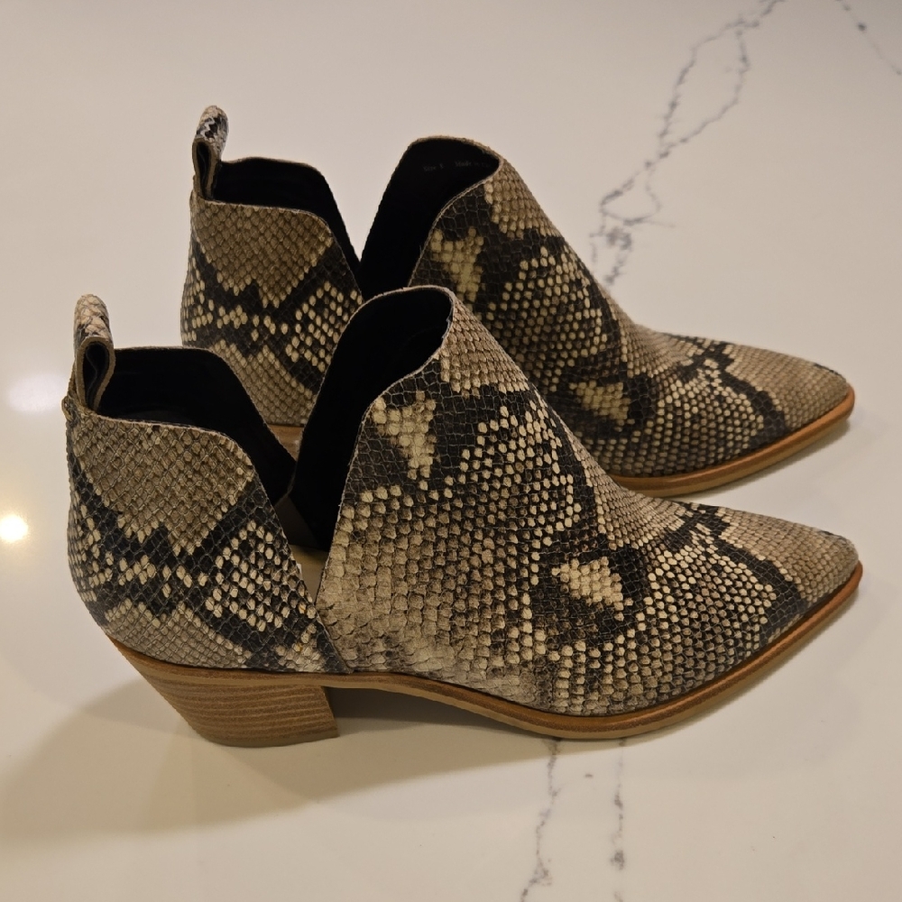 Dolce Vita Beige and Black Ankle Booties
